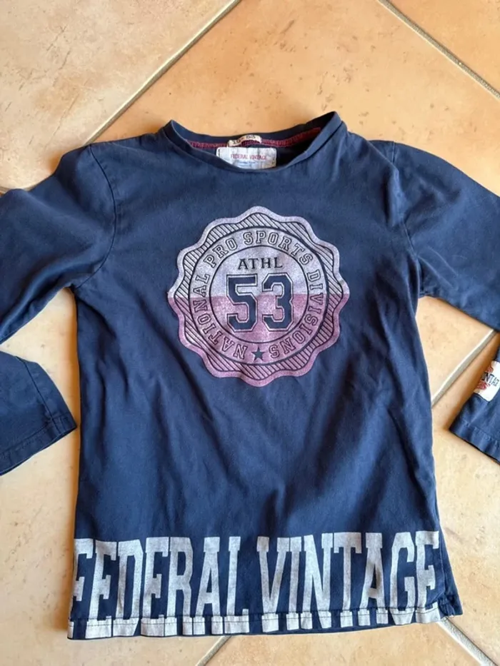 Teeshirt manches longues 10 ans garçon federal vintage
