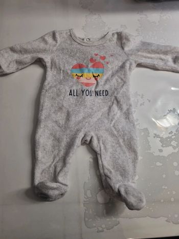 Pijama velours 1 mois