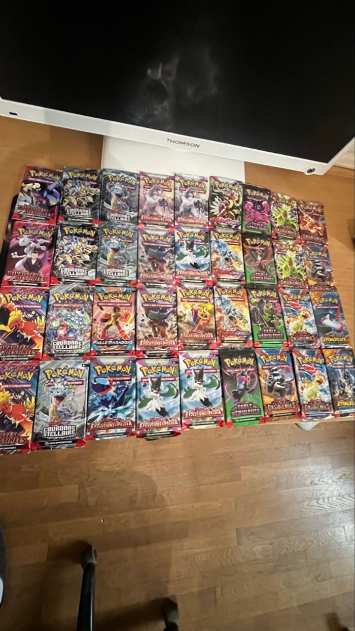 Lot de booster Pokémon ouvert série  Écarlate et violet - photo numéro 2