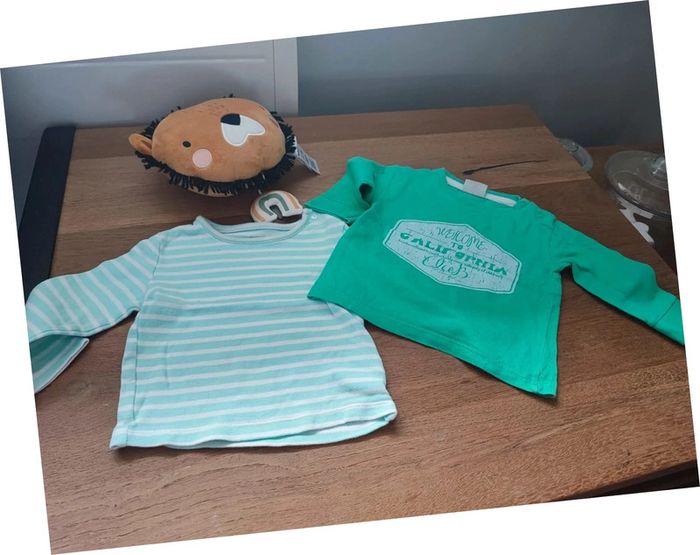 Lot de deux t shirt manches longues - photo numéro 2