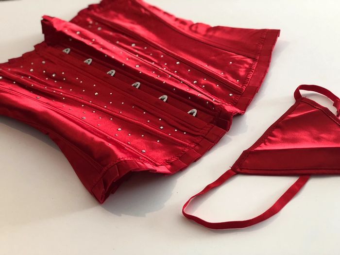 Sublime ensemble Neuf lingerie sexy corset bustier + string - photo numéro 6
