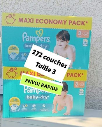 272 couches Pampers taille 3 