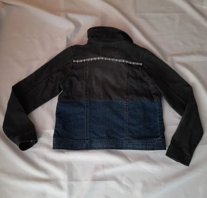 Très belle veste en jeans Noir et Bleu taille XS - photo numéro 2