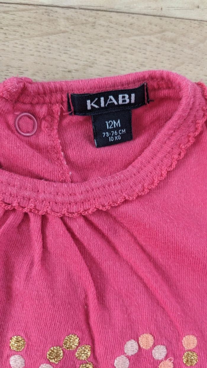 Tee-shirt Rose Coucou Kiabi 12 Mois - photo numéro 3