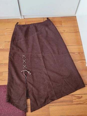 Jupe marron Jacqueline Riu taille M 38 Fairycore coquette mini corset laçage sur le côté