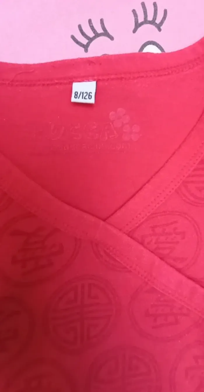 T-shirt Pucca 8 ans rouge coton - photo numéro 3
