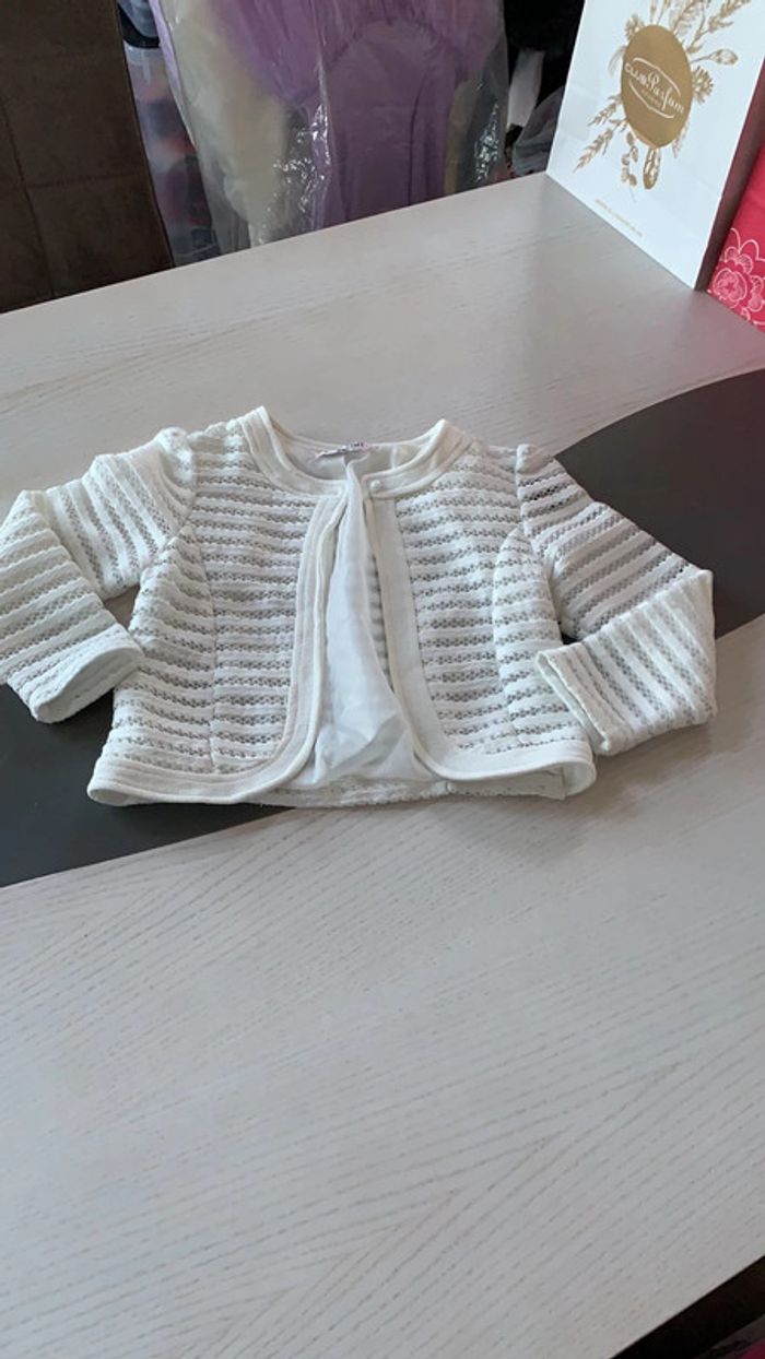 Gilet cardigan crème 8 ans Pink Girl