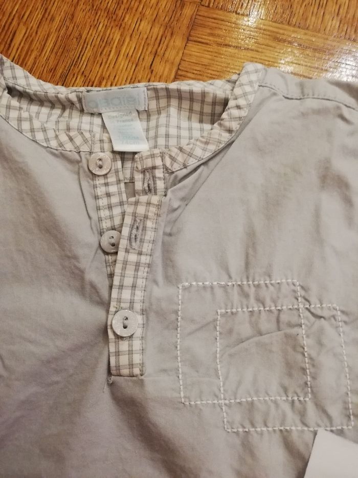 Chemisette grise garcon 12 mois obaïbi - photo numéro 2