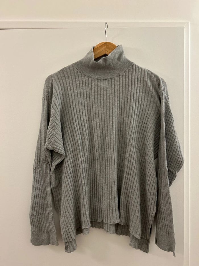 Pull fin gris Monoprix T Large - photo numéro 2
