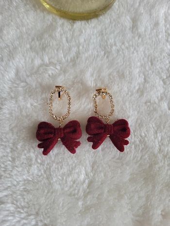 Clips nœuds bordeaux et zirconiums