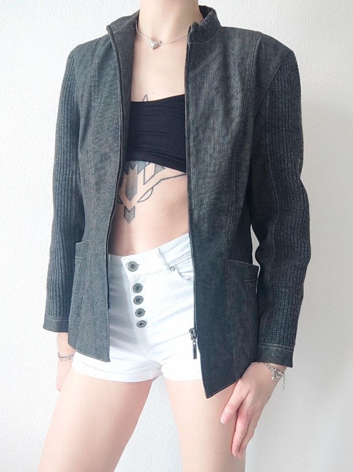 Veste blazer gris maille laine / Tony Lamarca - 36/S ร 38/M - photo numรฉro 3