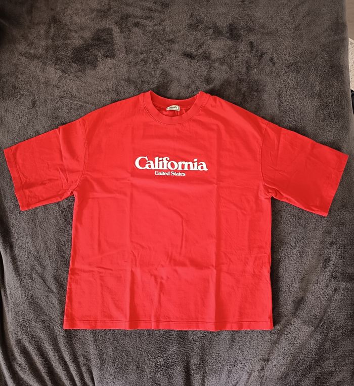 👕 T Shirt Rouge à inscription - XS / Pimkie