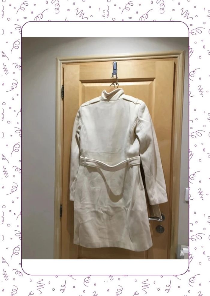 Manteau en laine crème etam - photo numéro 3