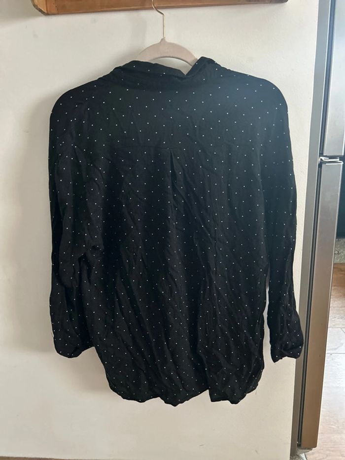 Chemisier Blouse Promod noir à point blanc - photo numéro 2