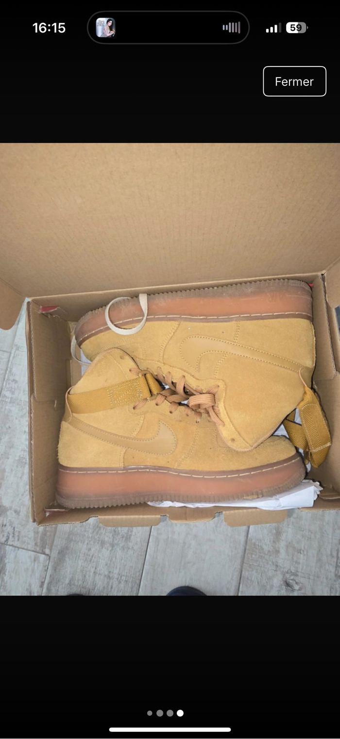Nike air force 1 montante camel nubuck - photo numéro 4