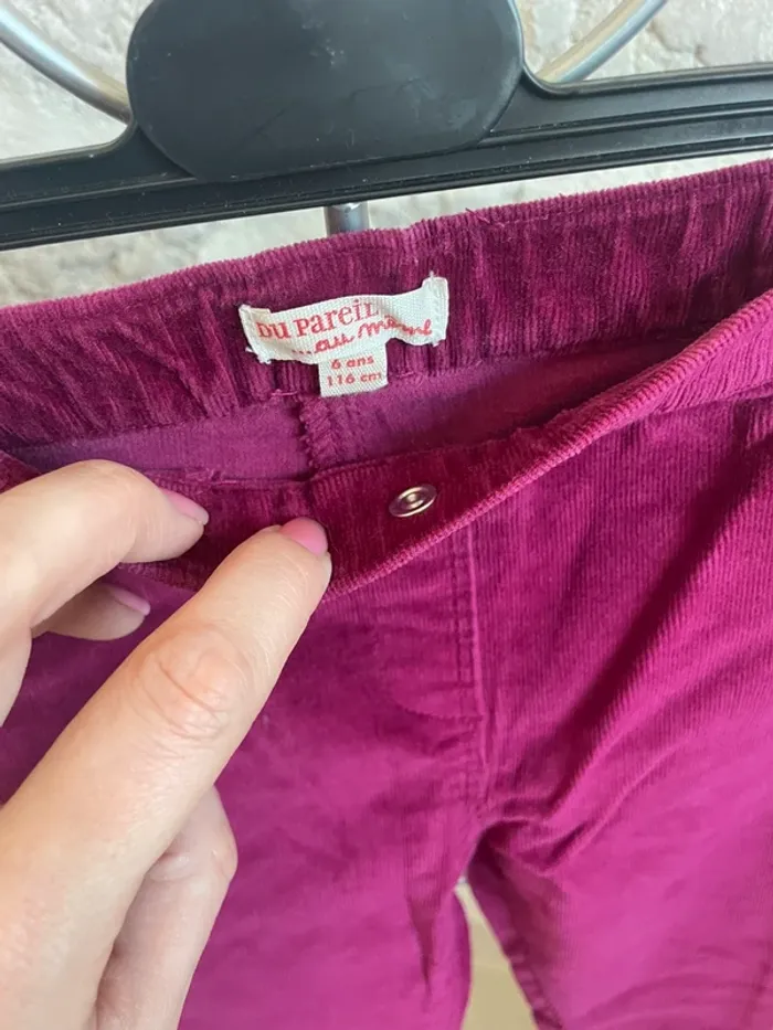 Pantalon velours super skinny fushia fille 6 ans dpam - photo numéro 2