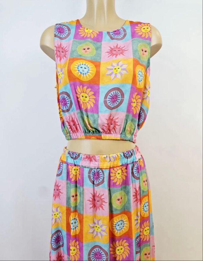 Ensemble femme top + jupe imprimé