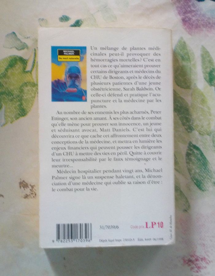 DE MORT NATURELLE de Michael PALMER Ed. Le Livre de Poche - photo numéro 3