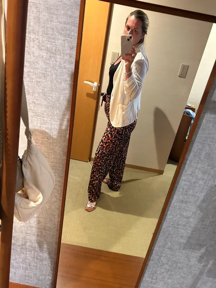 Les petites pantalon fluide, été imprimé taille M/38 Rouge/noir/blanc, multicolore - photo numéro 4