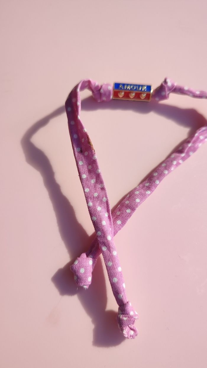 Bracelet tissu Amour rose - photo numéro 3