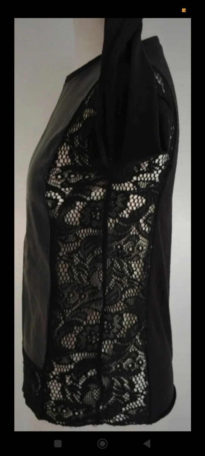 Sublime blouse manches longues noire avec dentelle Solange TU/38 - photo numéro 4