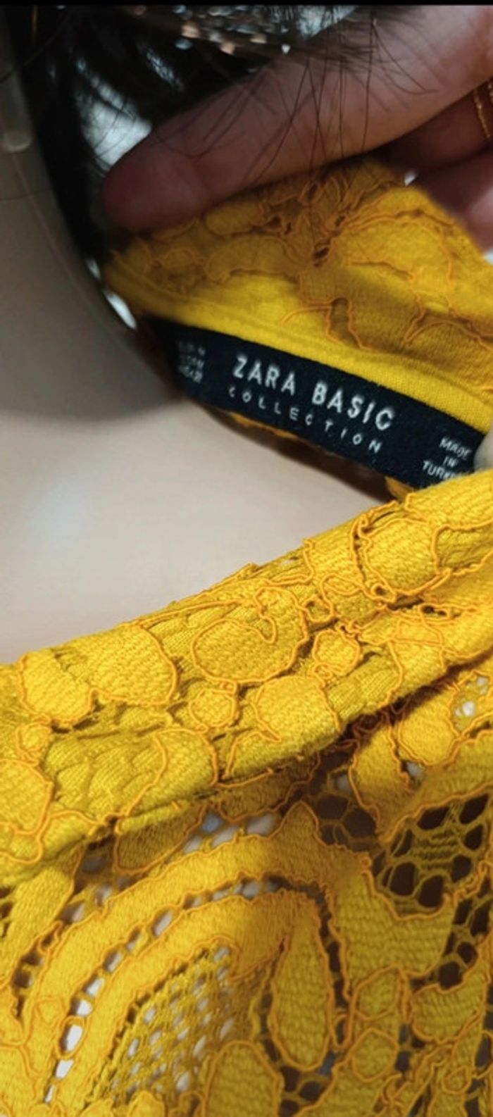 Robe courte jaune taille M - Zara - photo numéro 2