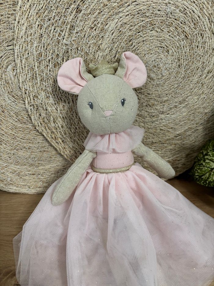 Doudou souris rose ballerine robe tulle nicotoy - photo numéro 3