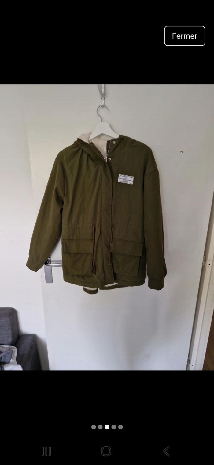 Manteau kaki avec intérieur polaire - photo numéro 3