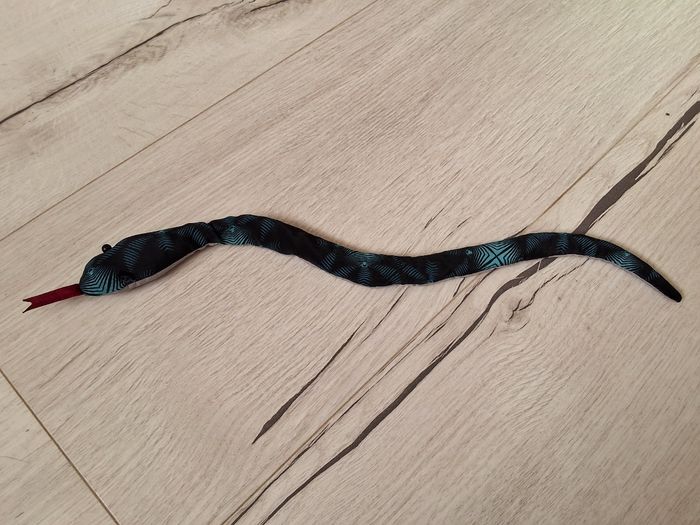Jeu jouet figurine serpent en tissu bleu vert - photo numéro 4