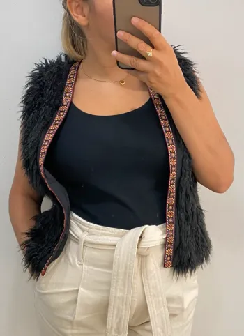 Gilet Noire Sans Manches Taille S-M