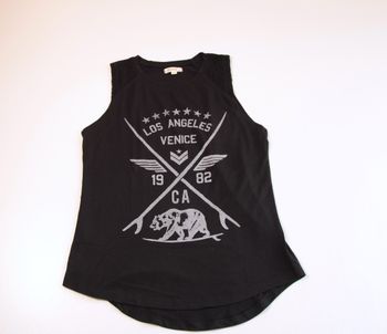 Débardeur noir Ardene imprimé dentelle épaules M