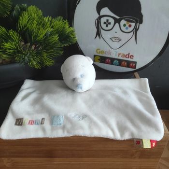 Doudou Winnie l'ourson Disney Banc Bleu  Souris #geektradedoudou