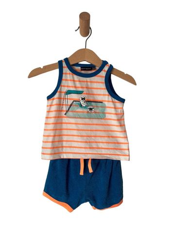 Ensemble d’été bleu et orange fluo - Sergent Major 6 mois (68cm)