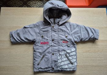 Manteau d'hiver gris à capuche Orchestra - 12 mois (74 cm)