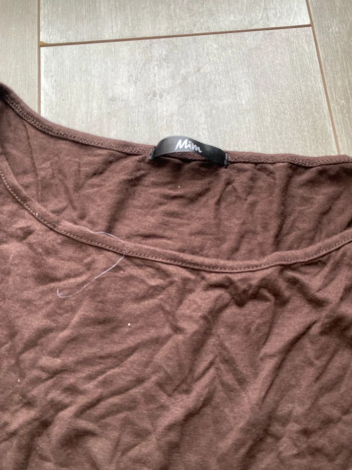 T-shirt marron taille M manche longue - photo numéro 2