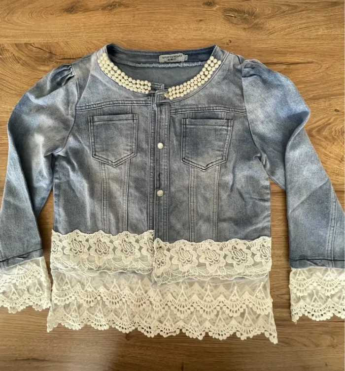 Blouson jean avec dentelles Wutongyu - photo numéro 2