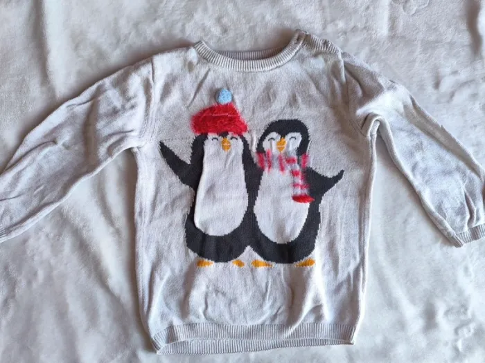 Pull esprit hiver pingouins - photo numéro 2