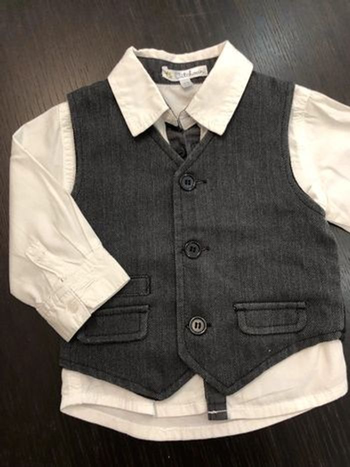 Ensemble chemise et gilet caraco taille 9 mois