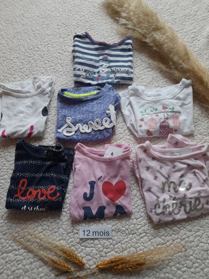 7 t shirt 12 mois