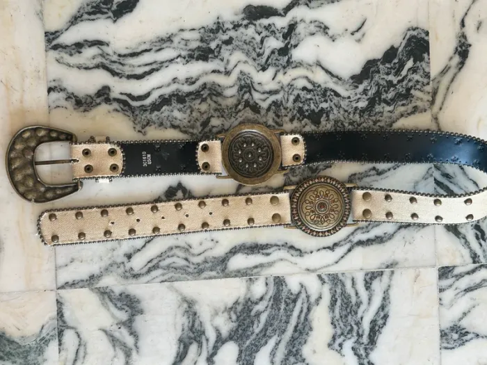 Ceinture vintage Y2K années 2000 beige à bijoux - photo numéro 7