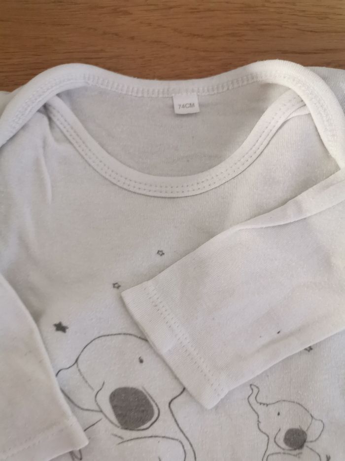 Lot de 6 bodies bébé garçon manches longues 12mois - photo numéro 4