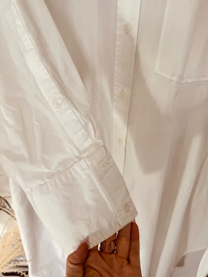 Taille 36 ~ S chemise longue et oversize femme Zara blanche 🌸 - photo numéro 5