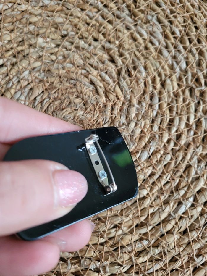 Broche visage abstrait bleu et blanc - photo numéro 5