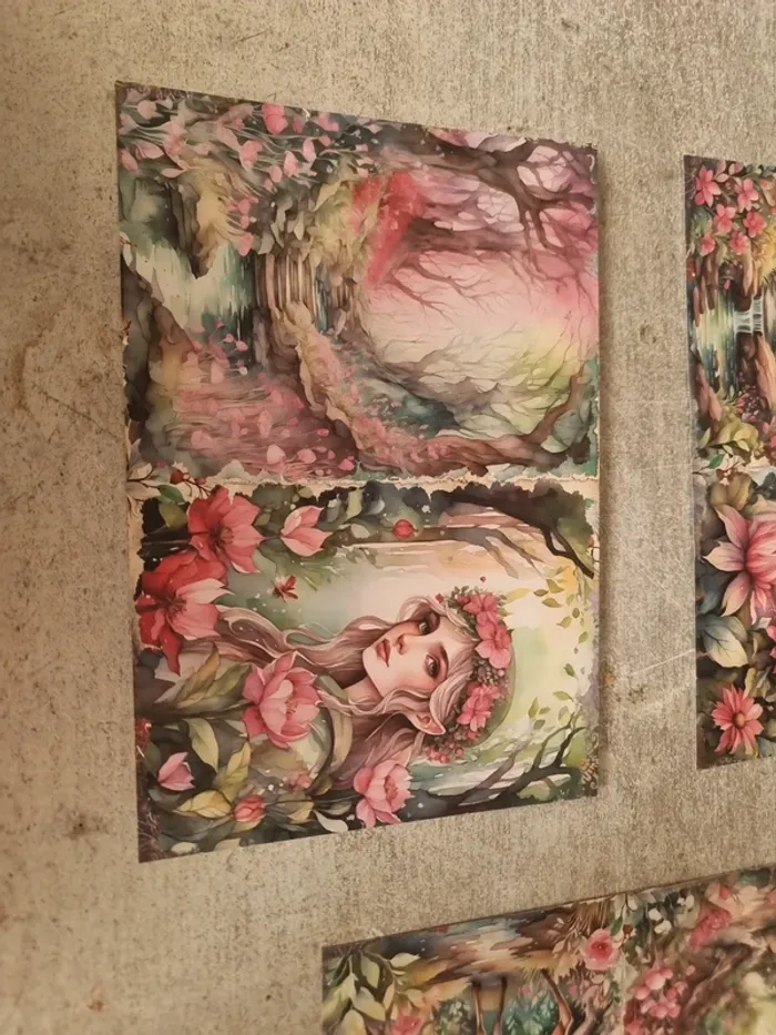 Lot de 3 feuille A5 elfes et papillons (lot B) - photo numéro 3