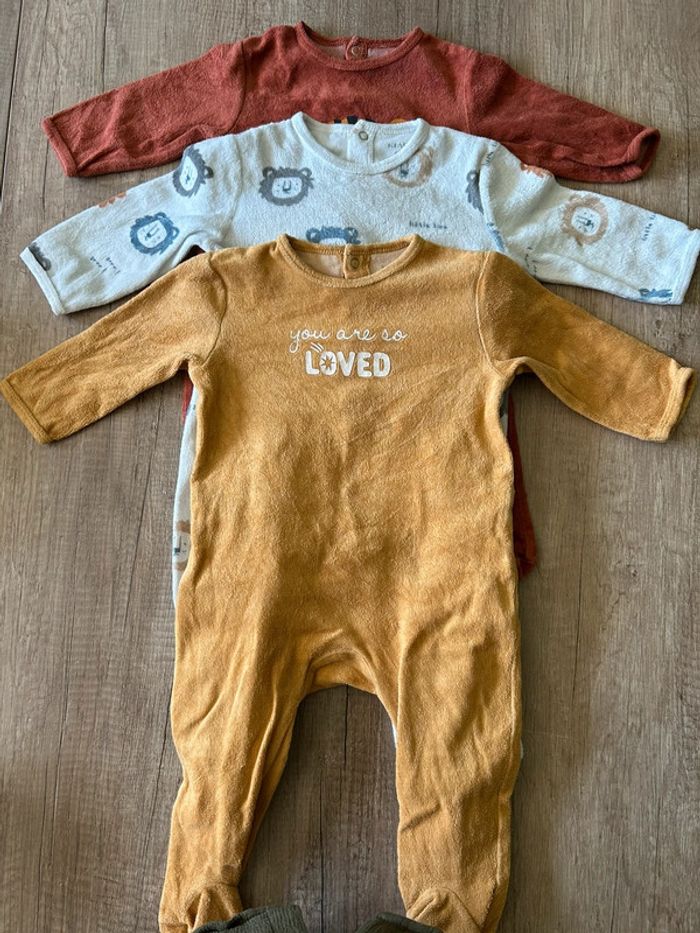 Lot 3 pyjama velour 9 mois