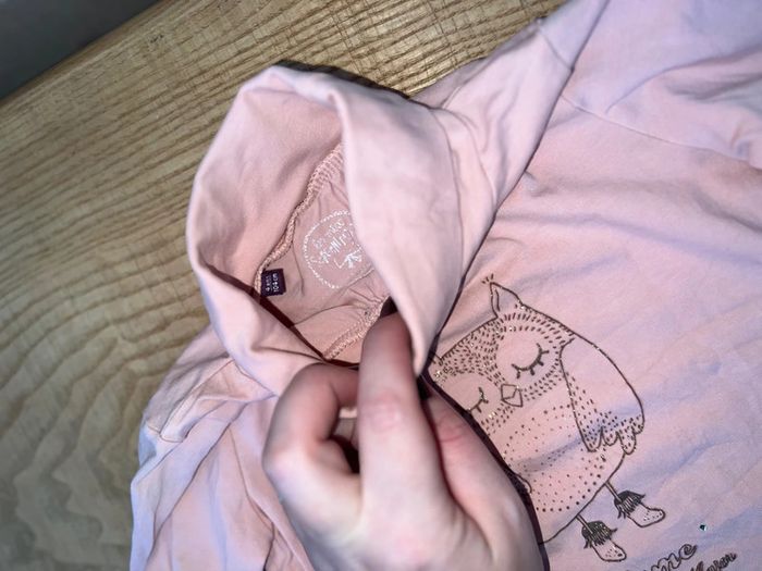 Sous pull fille sergent major 4 ans chouette hibou saumon - photo numéro 2