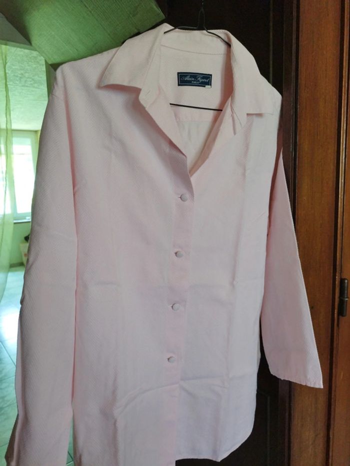Chemise rose pâle rayures vintage XL/42 y2k - photo numéro 4