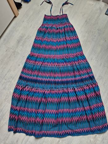 Robe longue légère etam 36 smockée à la poitrine