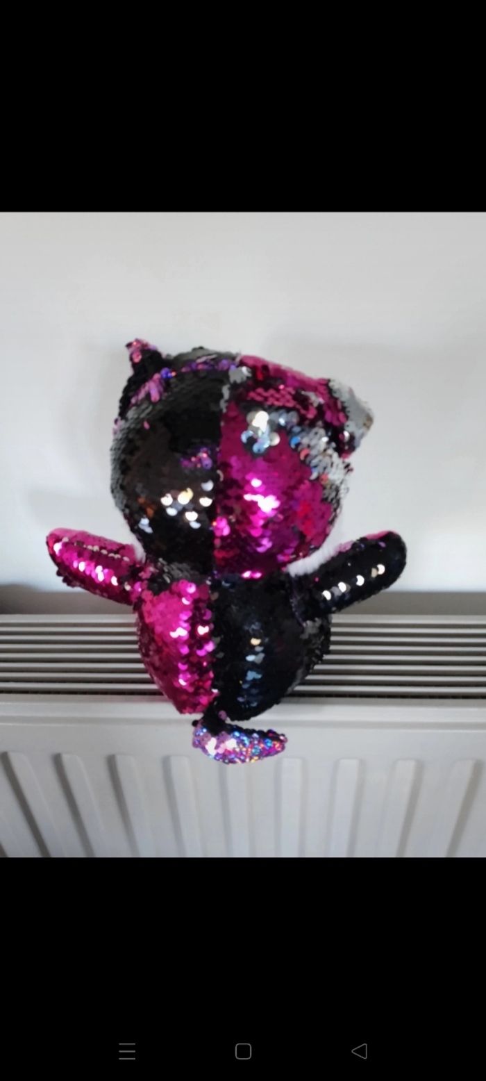 Peluche chat sequins - photo numéro 2