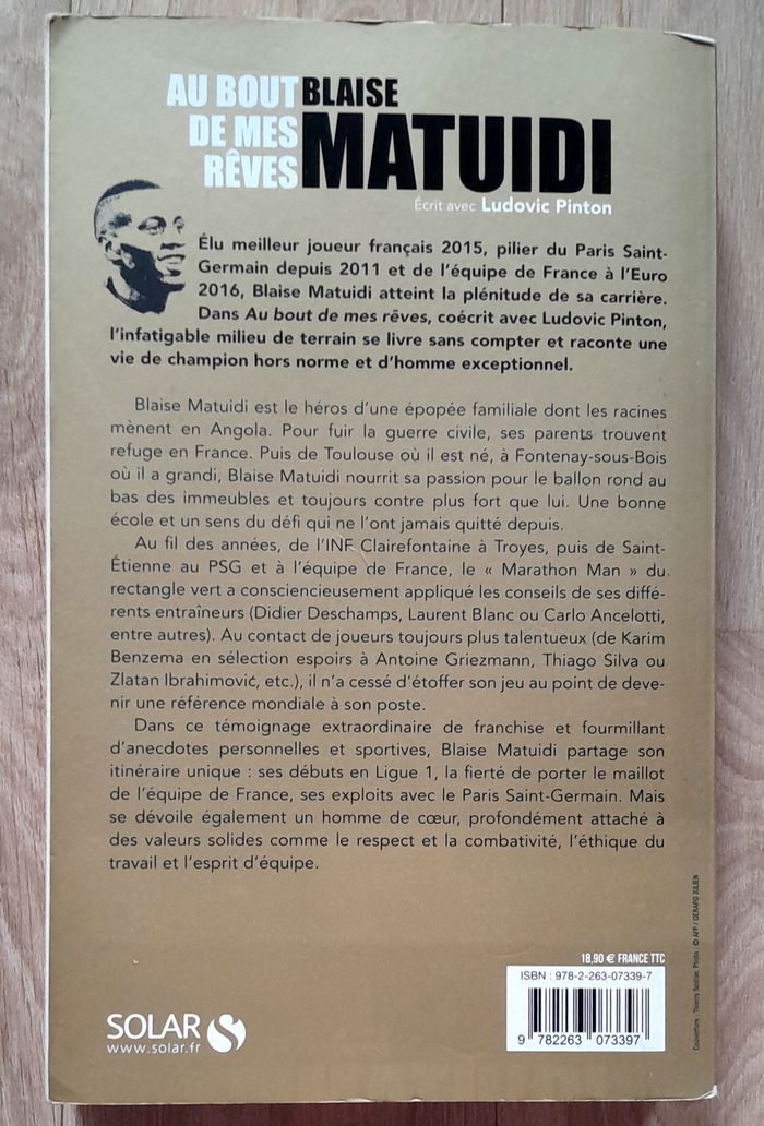 Blaise Matuidi - au bout de mes rêves autobiographie - photo numéro 3